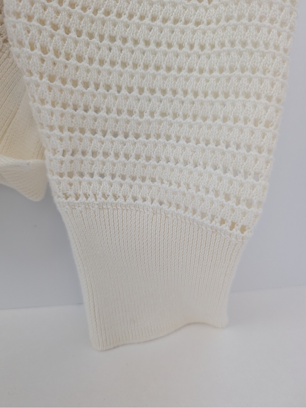Varley Kershaw Open Knit Cotton Sweater Medium Cream - Picture 8 of 9